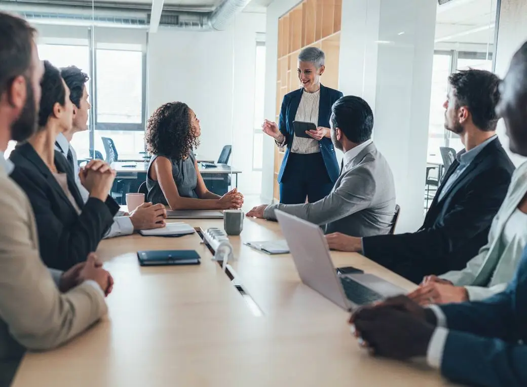 Meeting Room with a mix of men and women